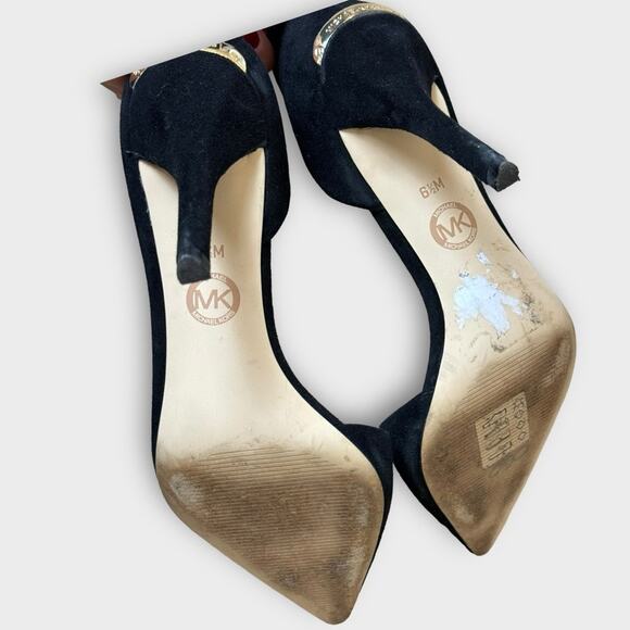 Michael Kors Black Pointy Suede Heel Pumps Size 6.5 - Picture 8 of 8